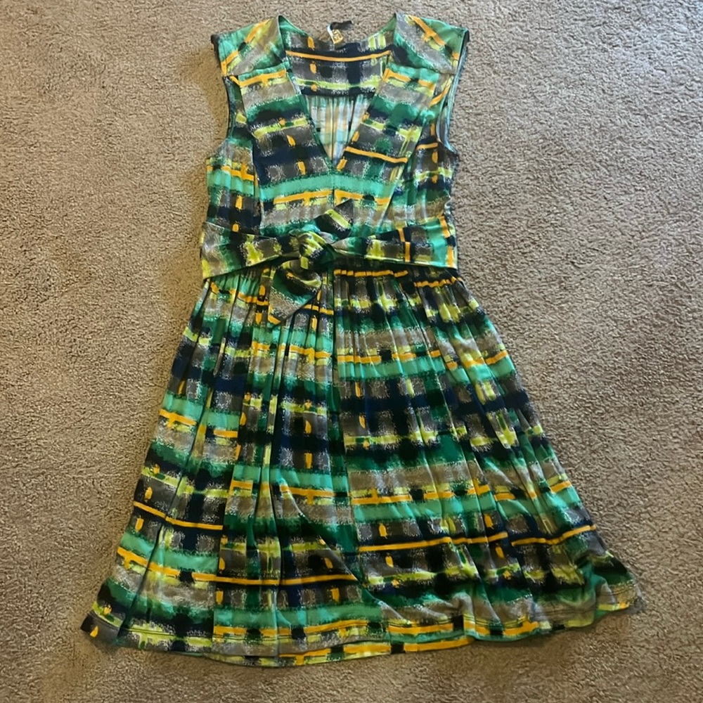Plenty by Tracy Reese green tie waist dress size Small